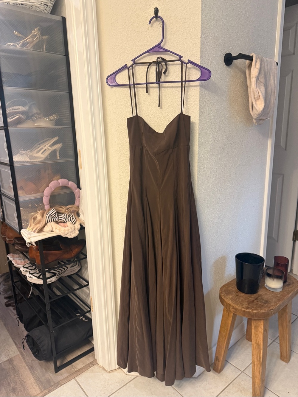 Zara Brown halter volume midi Dress - Picture 6 of 6